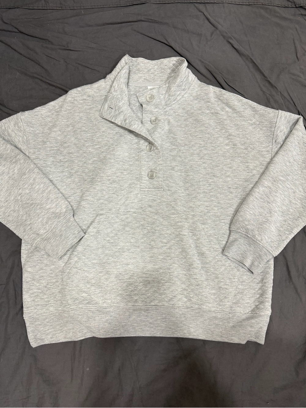 stars above Heather Gray Henley Popover Sweatshirt